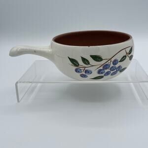 RARE Vintage Stangle Blueberry Soup Bowl with Handle